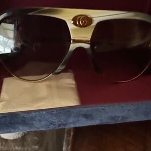Gucci womens Sunglasses in Gold and Black and green